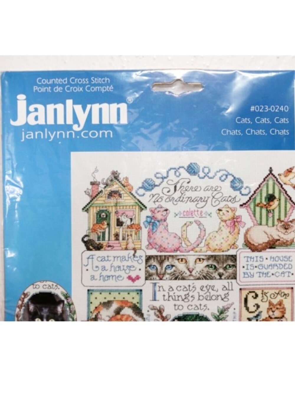 2004 Janlynn Cats Cross Stitch Kit, 14 count cotton - Picture 3 of 6